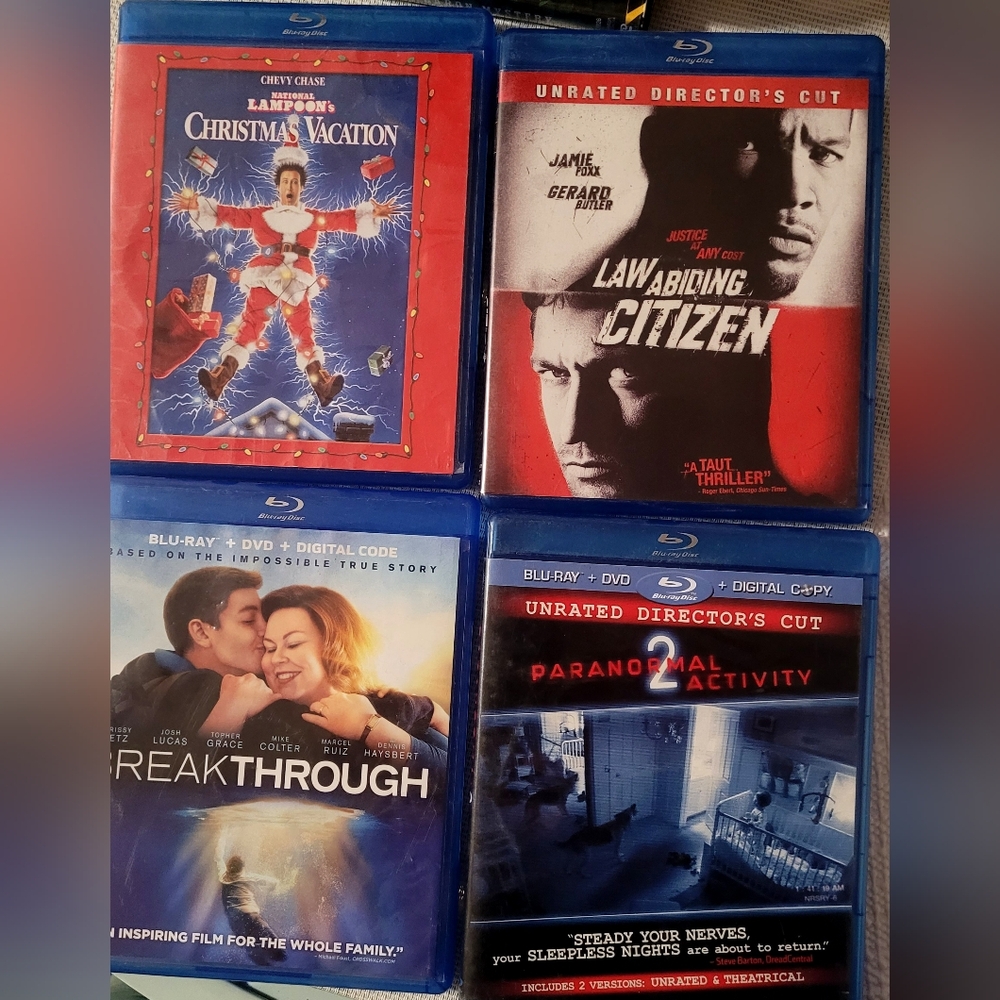 BLU-RAY DISC LOT OF 4 GREAT MOVIES Still in very good Condition